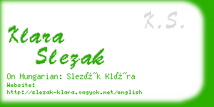 klara slezak business card